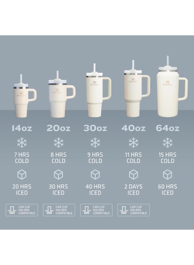ستانلي كوب استانلس، كوب استانلس سعة 40 اونصه مع شاليموه ومقبض، كوب معزول مع غطاء كوب للسفر، كوب قهوة من الفولاذ المقاوم للصدأ للمشروبات المثلجة الساخنة، كوب سفر بمقبض - Image 4
